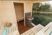 Grudziądz tanie Sauny ogrodowe LUX z przedsionkiem 245x340 cm