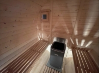 Praha Zahradní sauna dřevěný sud 200cm ruská vana, finská sauna